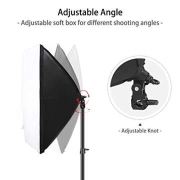 Softbox Lighting Kit Photography Studio Continuous Lighting Equipment 20x 27 inch & E27 150W Bulbs 5500K Photo Equipment for Model Portraits Advertising Video Shooting Photography