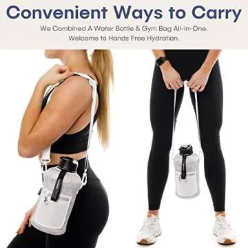 HYDRARANK Half Gallon Water Bottle with Storage Sleeve and Straw Lid - BPA Free Large Gym Water Bottle - Leak Proof - Reusable Water Jug with Strap, Handle for Daily Hydration (74 Ounce)