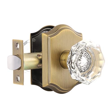 Gobrico Crystal Doorknob - Antique Brass Elegance
