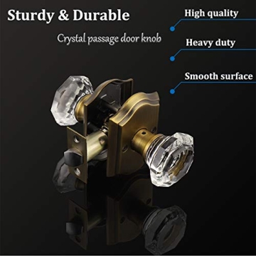 Gobrico Crystal Doorknob - Antique Brass Elegance