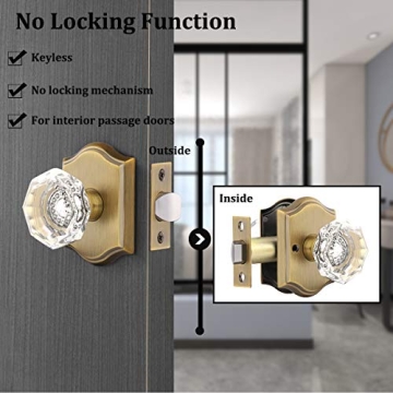 Gobrico Crystal Doorknob - Antique Brass Elegance
