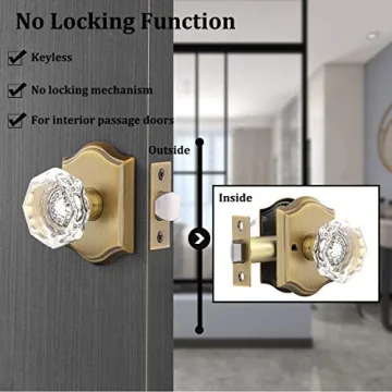 Gobrico Crystal Doorknob - Antique Brass Elegance