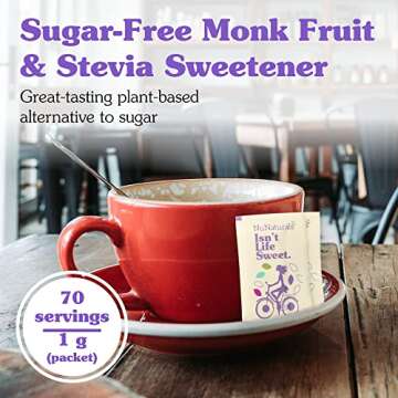 NuNaturals Organic Sweetener with Stevia & Monk Fruit, 70 Count