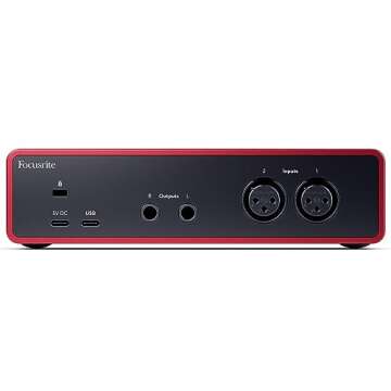 Focusrite Scarlett 2i2 4th Gen 2x2 USB Audio Interface Bundle with 2x H&A 6' XLR Cables, For PC & MAC, Great for Music Recording and Podcast (3 Items)