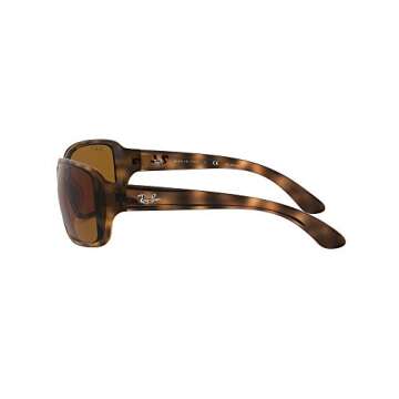 Ray-Ban Women's RB4068 Square Sunglasses, Havana/Polarized B-15 Brown, 60 mm + 0