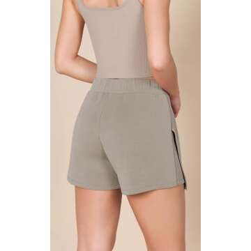 ODODOS Modal Soft Wrap Mini Skorts with Pocket for Women High Waist Asymmetrical Hem Relaxed Shorts,...