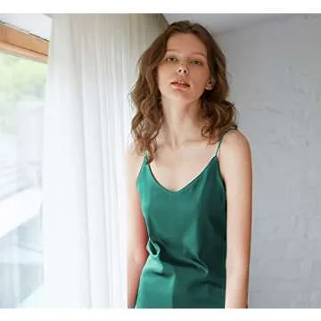 Wantschun Womens Silk Satin Camisole Cami Plain Strappy Vest Top T-Shirt Blouse Tank Shirt V-Neck Sp...