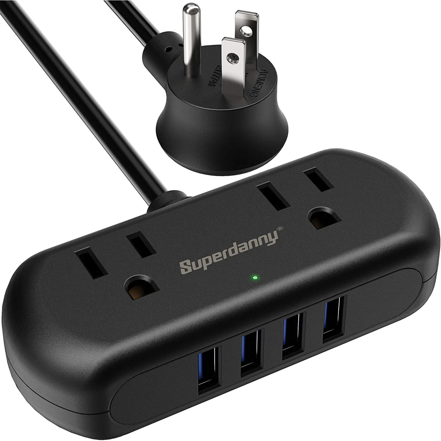 Compact Power Strip with USB for Home Office