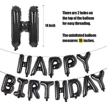 Happy Birthday Balloon Banner for Kids & Celebrations