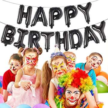 Happy Birthday Balloon Banner for Kids & Celebrations