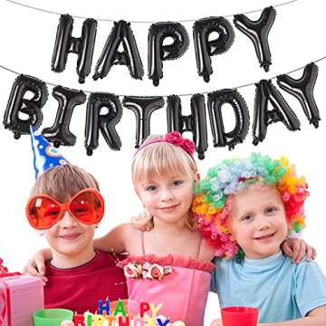 Happy Birthday Balloon Banner for Kids & Celebrations