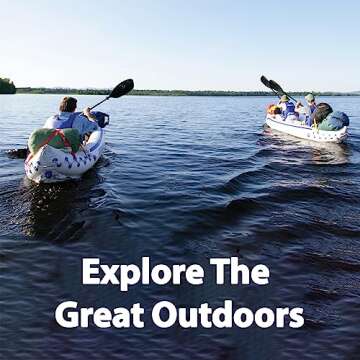 Sea Eagle SE370 3 Person Inflatable Portable Sports Kayak w/Seats, Paddles, Foot Pump and Carrybag