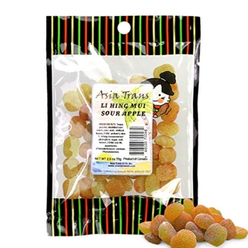 Asia Trans Sour Apple Gummies with Li Hing Mui Plum Powder | Hawaiian Favorite | Sweet & Sour Soft G...