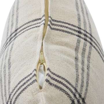 Creative Co-Op Square Plaid Cotton Pillow Cover, Grey, 20" x 20"