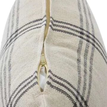 Creative Co-Op Square Plaid Cotton Pillow Cover, Grey, 20" x 20"