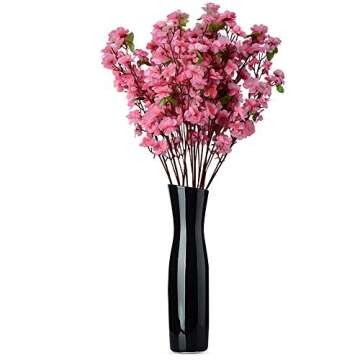 Callu 10Pcs Artificial Flowers Peach Blossom Simulation Peach Branches Flowers Silk Peach Flowers Bouquets Faux Spring Peach Fake Plants for Wedding Home Christmas Indoor Outdoor Decorative