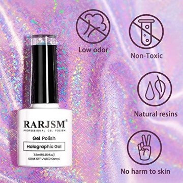 RARJSM Holographic Nail Polish Eco-Friendly Glittering Shine