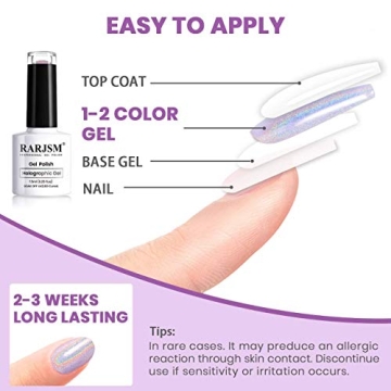 RARJSM Holographic Nail Polish Eco-Friendly Glittering Shine