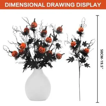 RoseCraft 5PCS Halloween Floral Stems for Festive Decor