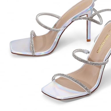 DREAM PAIRS Silver High Heels Stunning Stiletto Sandals