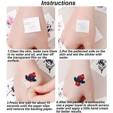 8 Sheets Temporary Tattoos for Kids, Cute Cartoon Tattoos for Girls Boys Party Favors Fake Tattoos Stickers Birthday Party Supplies Birthday Decorations Party Game Activities Reward Gifts