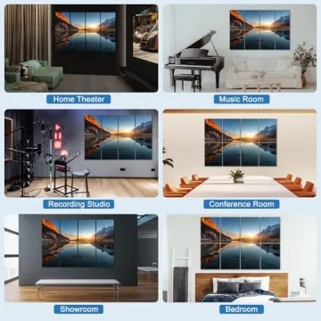 HIRESC 8 Pack Art Acoustic Panels Sound Proof Foam for Walls, 48X32 Inches Decorative Sound Absorbing Panels for Bedroom, Adhesive Included, Lake