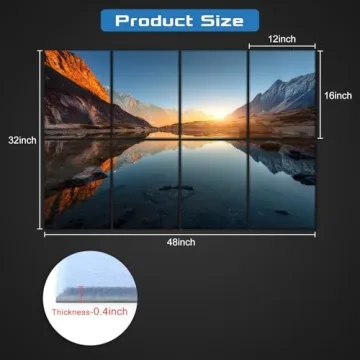 HIRESC 8 Pack Art Acoustic Panels Sound Proof Foam for Walls, 48X32 Inches Decorative Sound Absorbing Panels for Bedroom, Adhesive Included, Lake