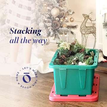 HOMZ 15 Gallon Heavy Duty Holiday Storage Bins - 4 Pack