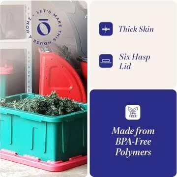 HOMZ 4-Pack Heavy Duty Holiday Storage Bins with Lids