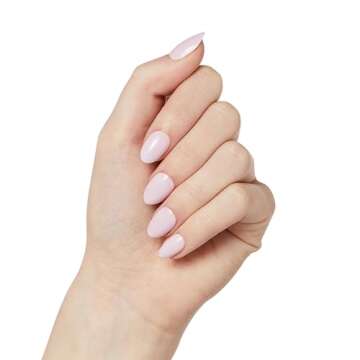 KISS Gel Fantasy Press-On Nails 'Pure Love' - Light Pink, Short Almond