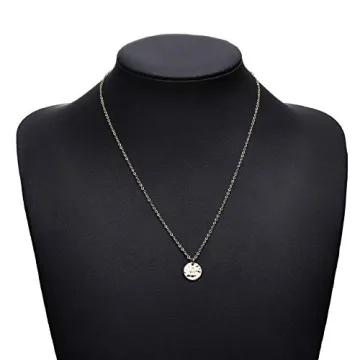 Valloey Rover 14K Gold Initial Coin Necklace for Women