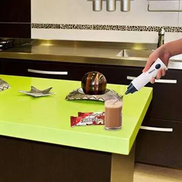 Rechargeable Eggbeater Handheld Stainless Milk Frother Foamer Blender Coffee Mixer with Charging Cable