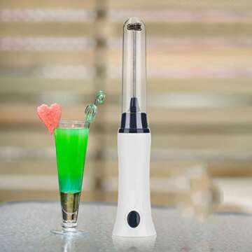 Rechargeable Eggbeater Handheld Stainless Milk Frother Foamer Blender Coffee Mixer with Charging Cable