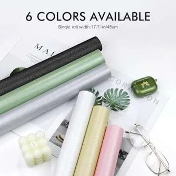 Biyoee Silver Grey Wallpaper Peel and Stick Contact Paper 17.7" X 120"Self Adhesive Embossed Silver Grey Contact Paper Removable Kitchen Wallpaper Vinyl Roll Textured Wallpaper Cabinet Shelf Paper