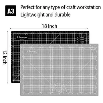 Headley Tools 18"x12" Thickened Self Healing Cutting Mat, A3 Rotary Cutting Sewing Mat for Crafts, D...