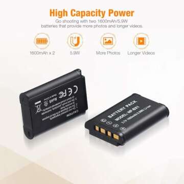 Powerextra 2pcs Sony NP-BX1 Battery and Dual USB Charger Kit for Sony ZV-1, Sony Cyber-Shot M8 DSC-RX100, DSC-HX80 HX99, DSC-RX100 II, DSC-RX100M II, DSC-RX100 III, DSC-RX100 IV, DSC-RX100 V/VII