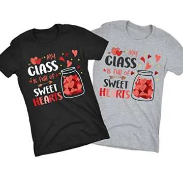 Personalized Teacher Gifts, My Class Full of Sweet Hearts Valentine's Day Teacher T-Shirt, One Size
