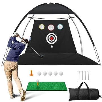 Golf Net, 10x7ft Golf Practice Net Backyard Driving, Golf Chipping Net, Golf Swing Net, All in 1 Hom...