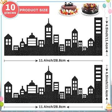 Marspark Scenic Cake Border Decoration – Lighted City Theme for Parties