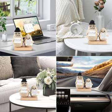 Fathers Day Gift, Handmade Positive Crochet Potato, Funny Novelty Gift, Emotional Support Pickle, Knitted Doll Birthday Gift with Wooden Base for Dad