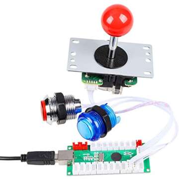 EG STARTS Arcade Buttons 1 Player DIY Kit Joystick 5V LED Arcade Button for Arcade Stick PC Games Mame Raspberry pi