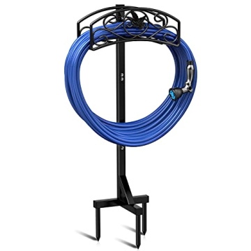 Kesfitt Garden Hose Holder - Heavy Duty Detachable Metal Stand for Hoses