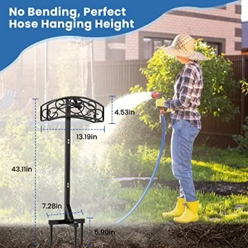 Kesfitt Garden Hose Holder Strong Durable Freestanding Rack