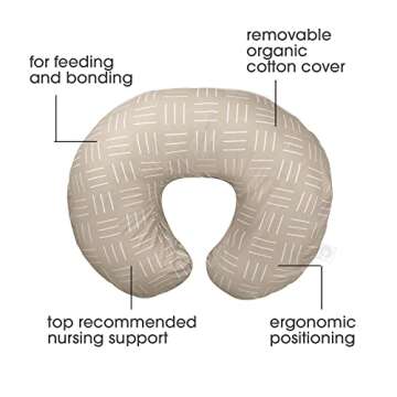Boppy Organic Original Nursing Pillow, Sand Criss Cross, Ergonomic Nursing Essentials for Bottle and...