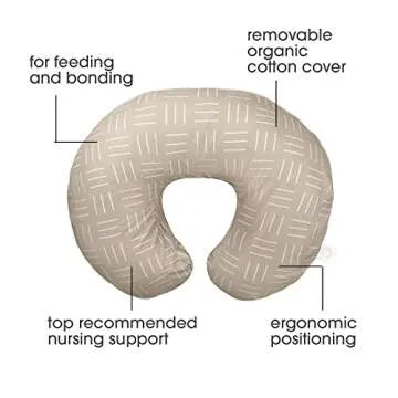Boppy Organic Original Nursing Pillow, Sand Criss Cross, Ergonomic Nursing Essentials for Bottle and...
