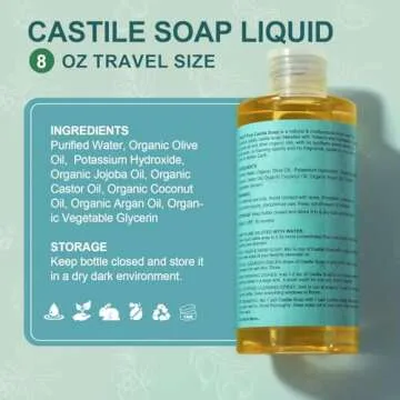 Yoken Pure Organic Castile Liquid Soap for All Needs