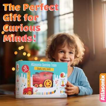 160 Domino Train for Kids - Dominos Rally Train Montessori Toys for Boys Girls 3-8, Toddler Set for ...