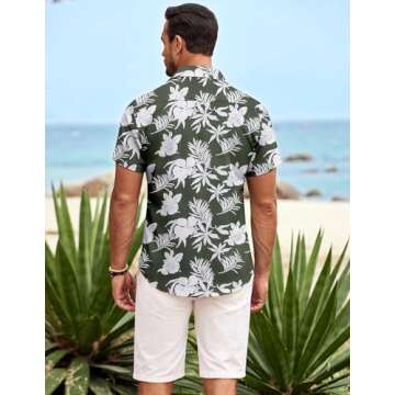 Stylish COOFANDY Men's Tropical Shirt for Summer Fun