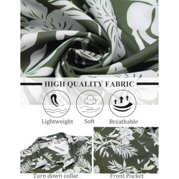 Stylish COOFANDY Men's Tropical Shirt for Summer Fun