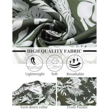 Stylish COOFANDY Men's Tropical Shirt for Summer Fun